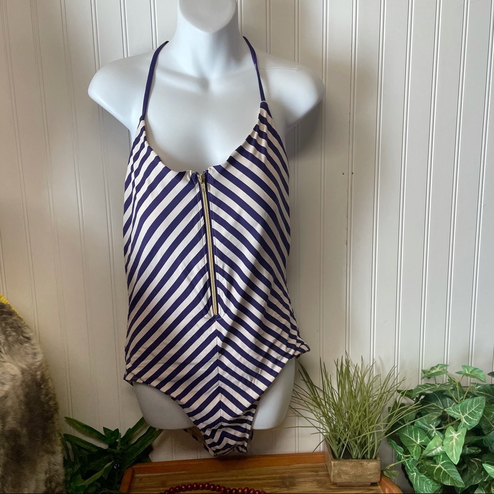 Sea Angel XL Halter one piece blue & white